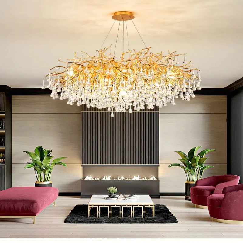 Golden Briar Raindrop Round Chandelier - Image 2