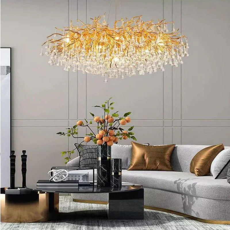 Golden Briar Raindrop Round Chandelier - Image 1