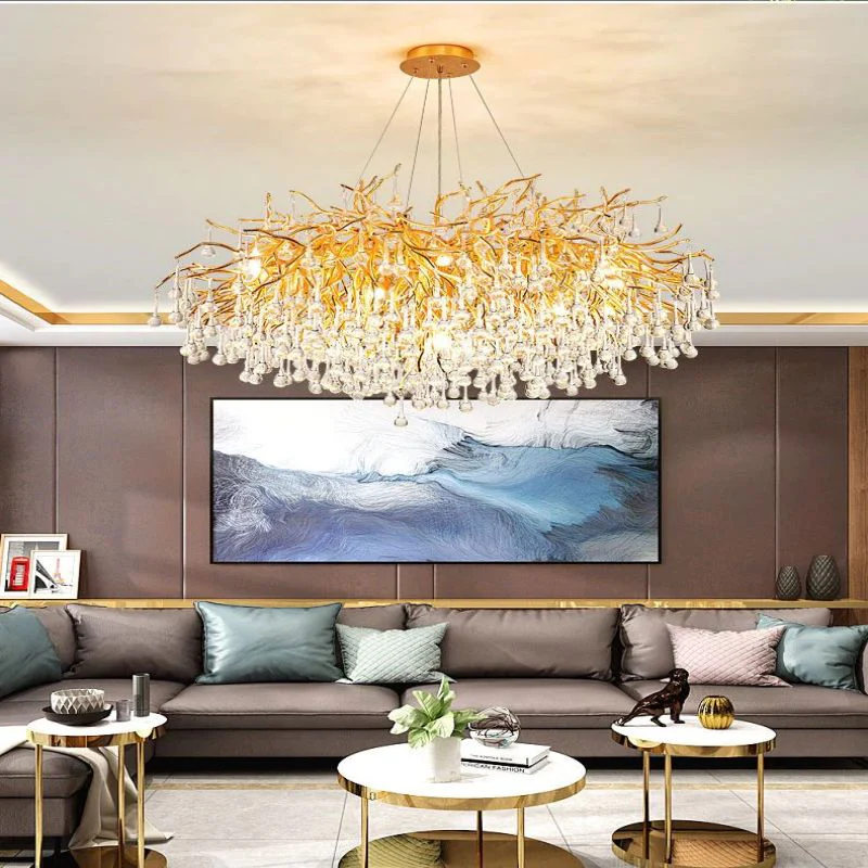 Golden Briar Raindrop Round Chandelier - Image 3