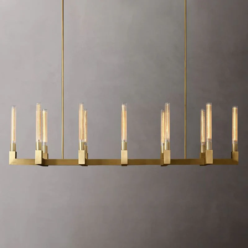 Prismatic Glass Linear Chandelier 67" - Image 1