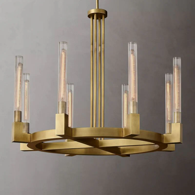 Prismatic Glass Round Chandelier 36" - Image 1