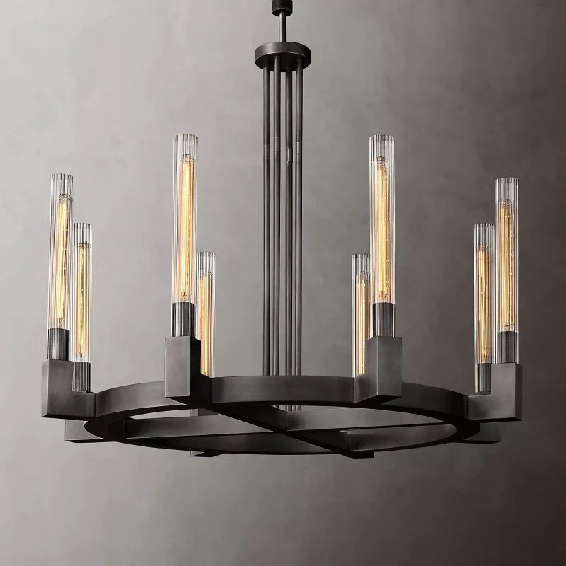 Prismatic Glass Round Chandelier 36" - Image 2