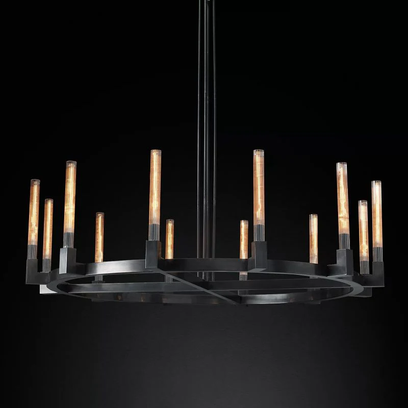 Prismatic Glass Round Chandelier 60" - Image 1