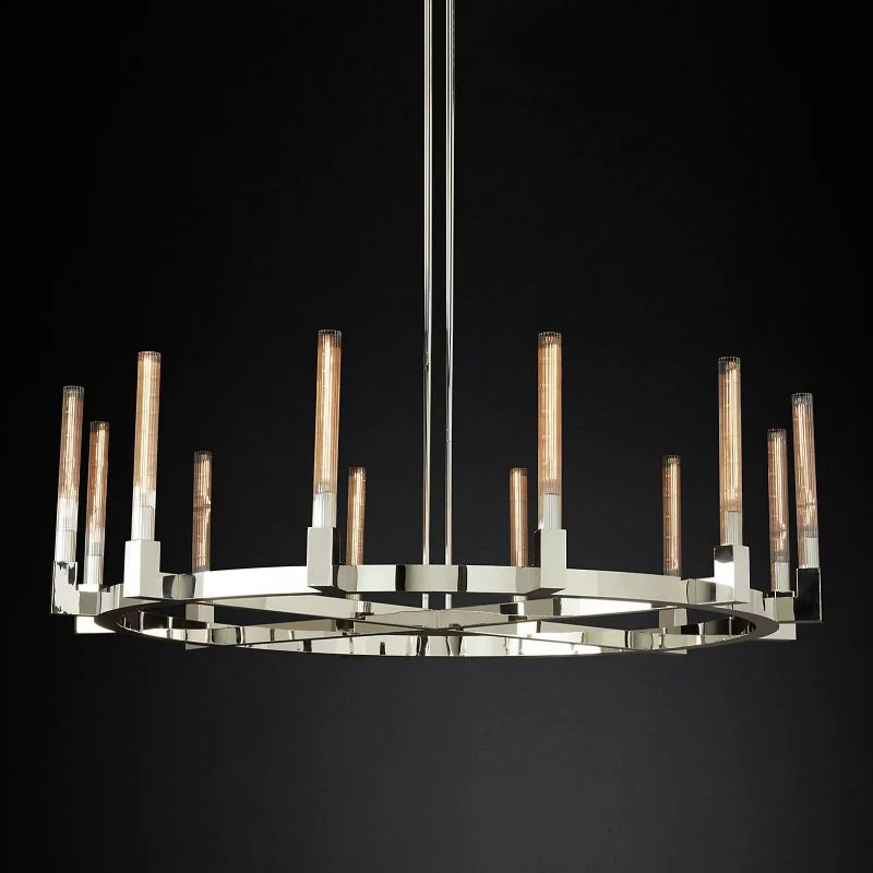 Prismatic Glass Round Chandelier 60" - Image 3