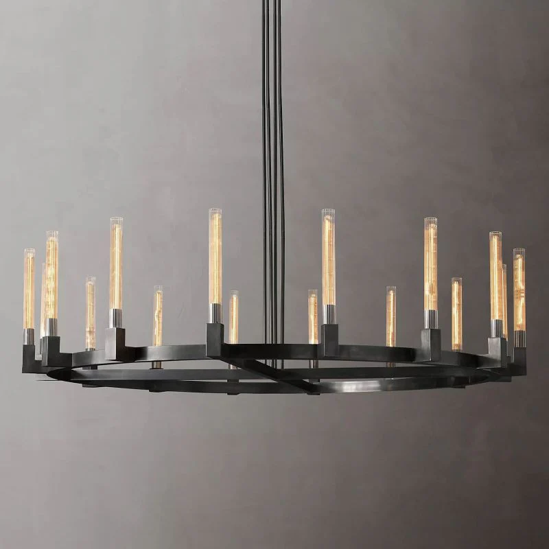 Prismatic Glass Round Chandelier 72" - Image 3