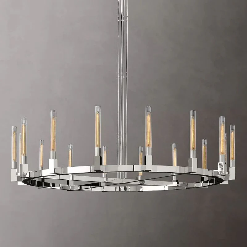 Prismatic Glass Round Chandelier 72" - Image 1