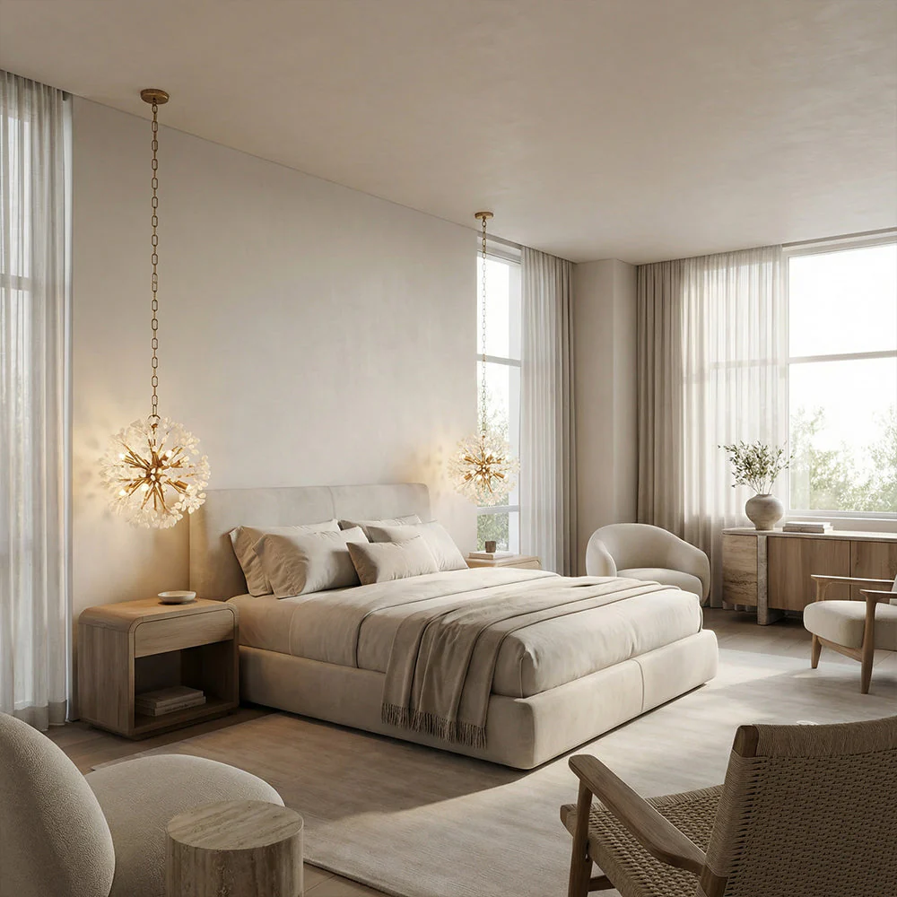 Quartz Crystal Spherical Eight-Light Chandelier - Image 2