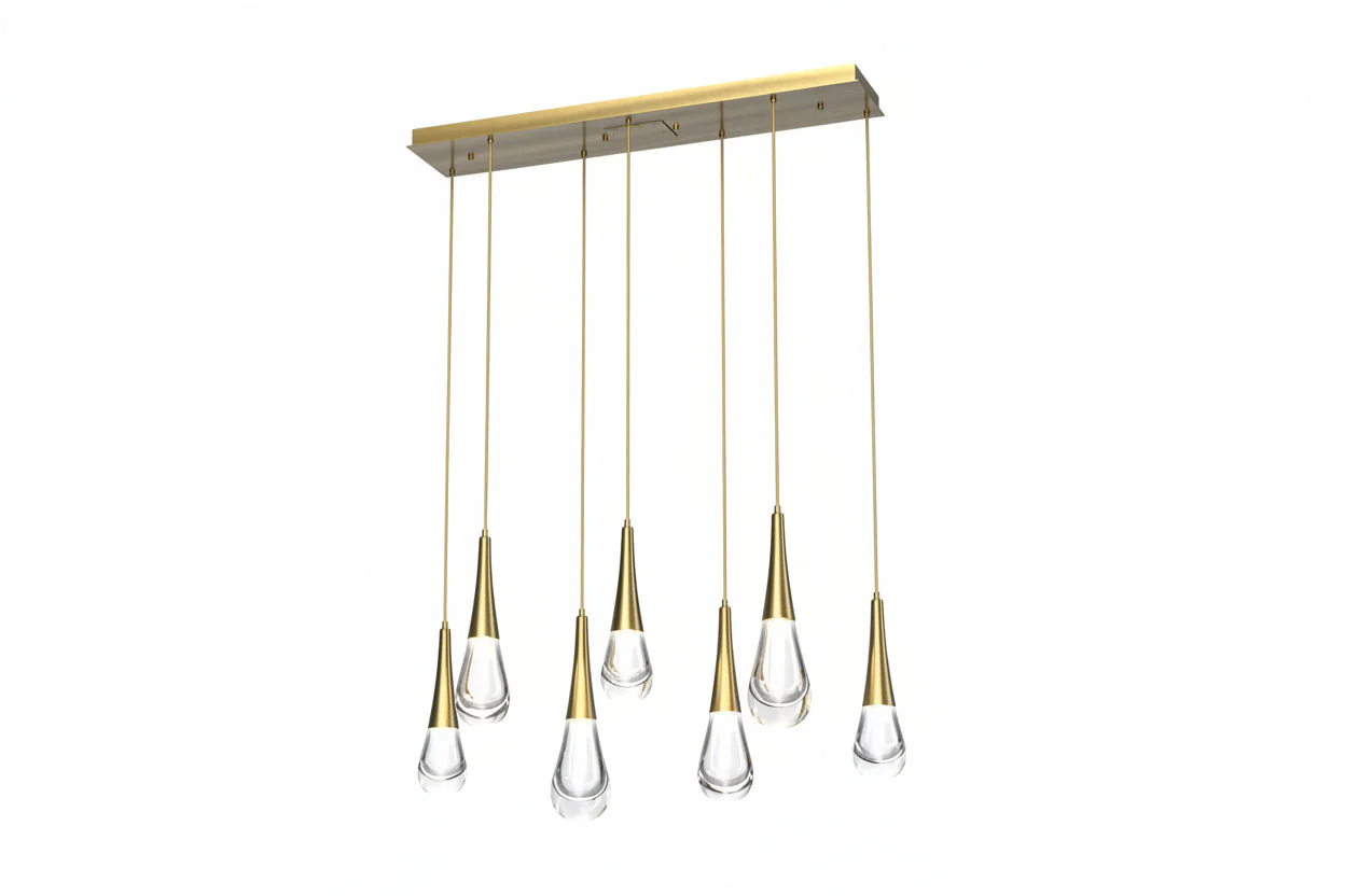 Raindrop Glass Linear Chandelier
