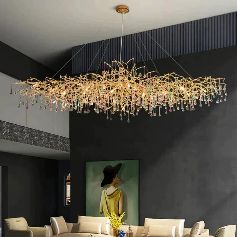 Ran Colorful Crystal Dining Branch Chandelier - Image 1