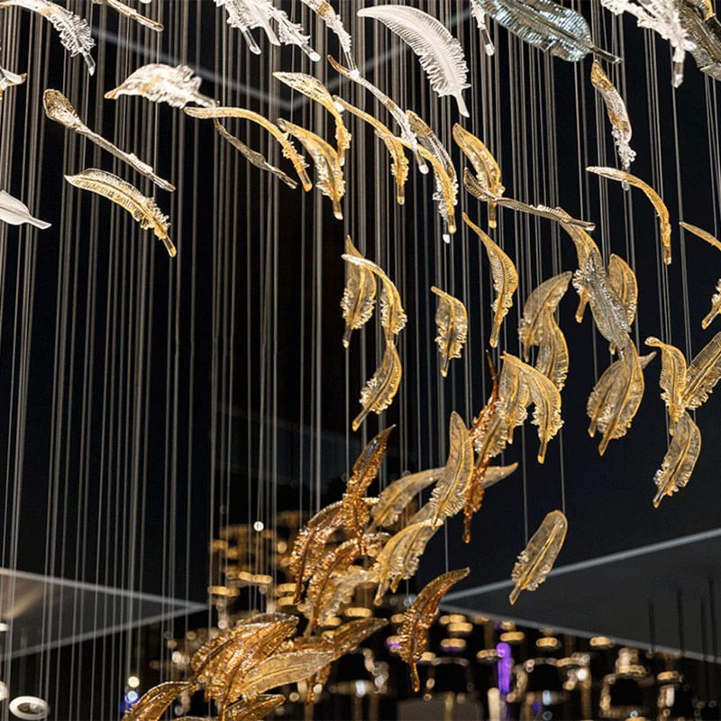 Feather Handblown Glass Chandelier - Image 3