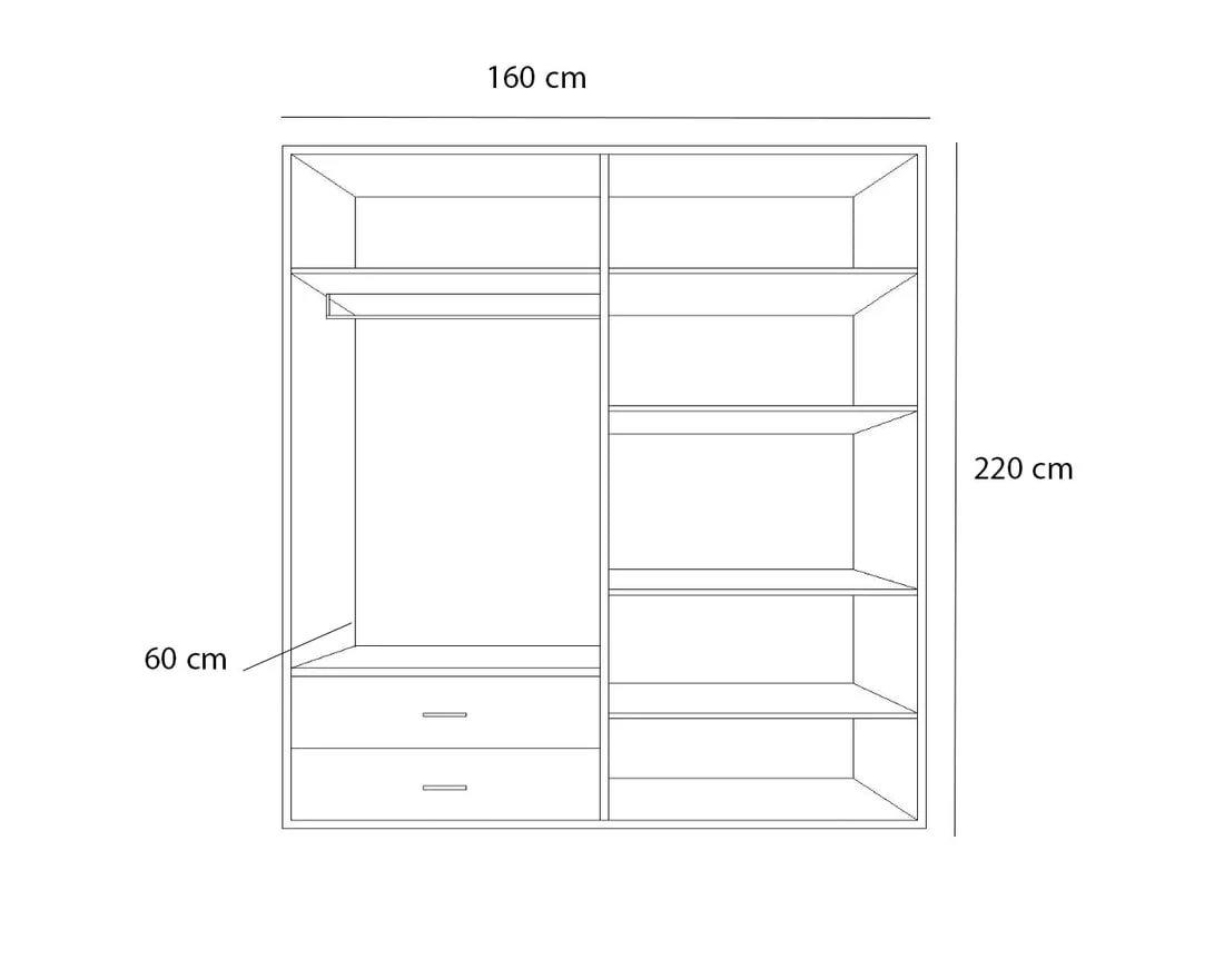دولاب 160×220سم- SHR414 - Image 3
