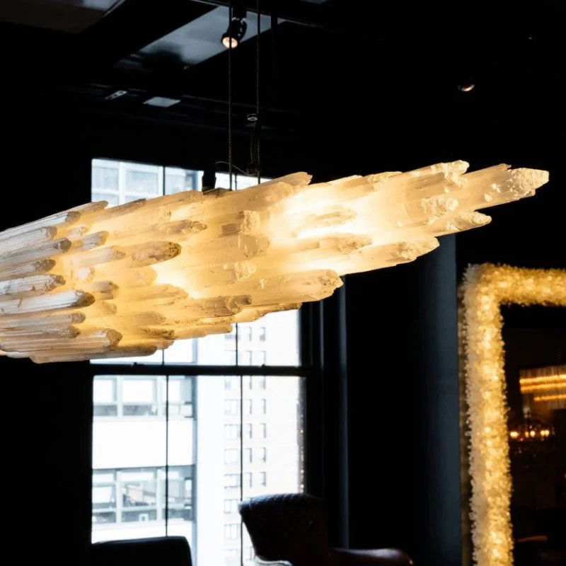 Selenite Crystal Natural Chandelier 47" 59" 71" - Image 2