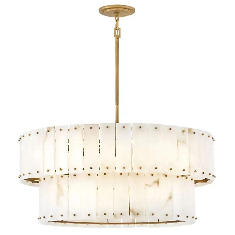 Simona Alabaster Drum 2-Tier Chandelier - Image 2
