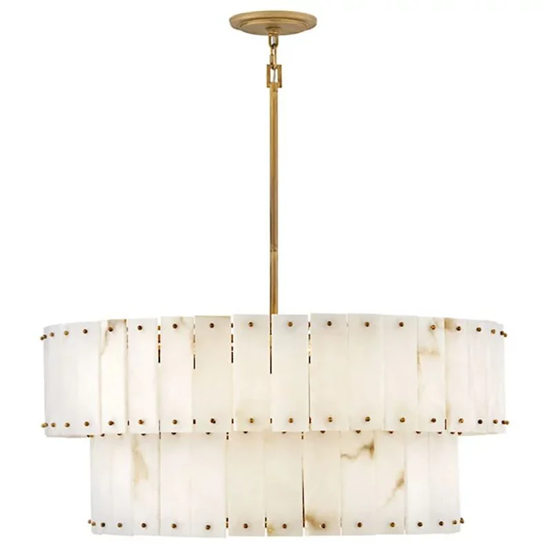 Simona Alabaster Drum 2-Tier Chandelier - Image 1