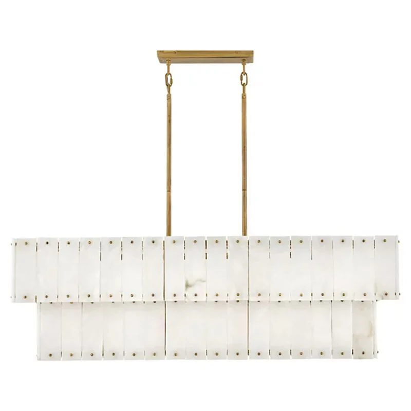 Simona Alabaster Linear 2-Tier Chandelier - Image 1