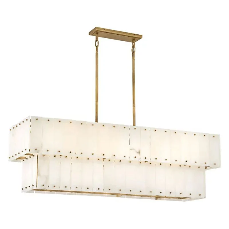 Simona Alabaster Linear 2-Tier Chandelier - Image 2