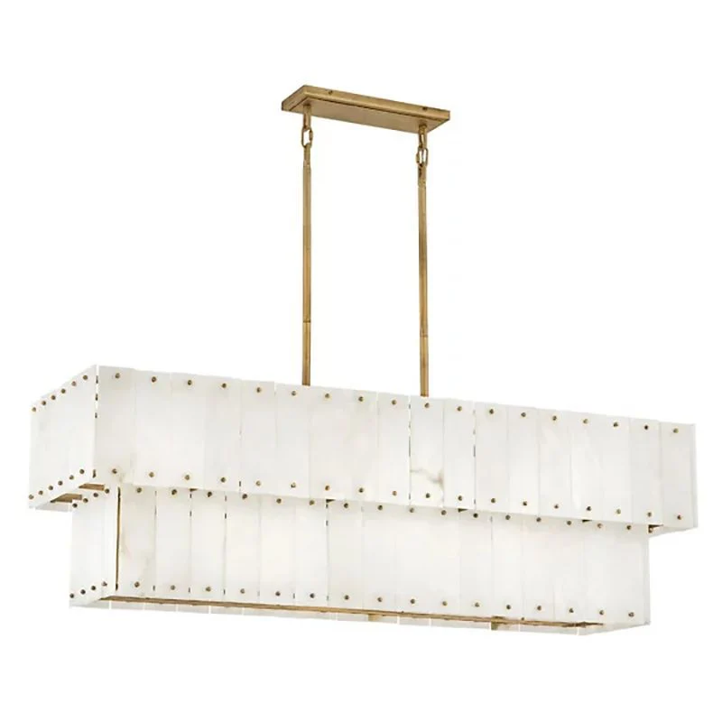 Simona Alabaster Linear 2-Tier Chandelier - Image 3