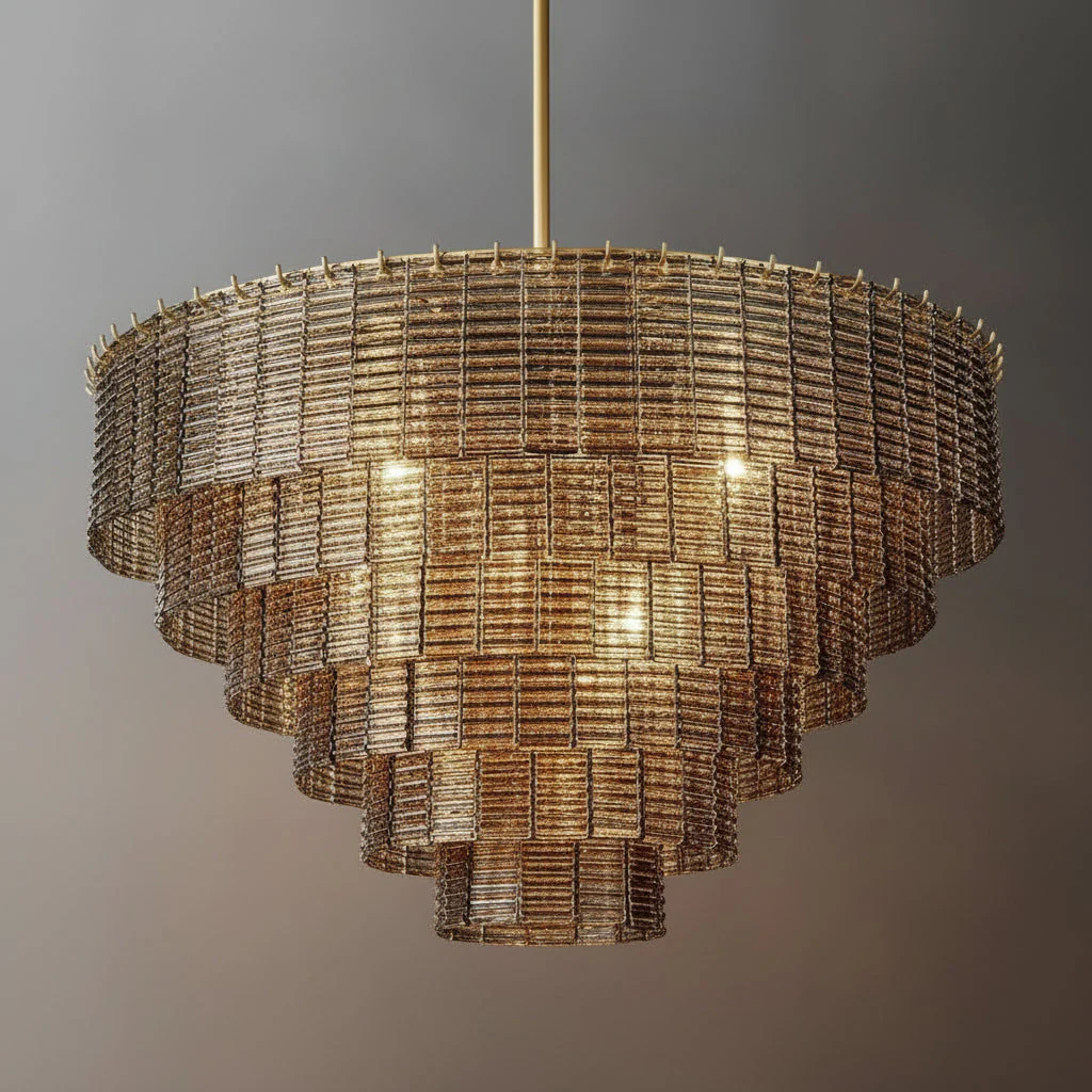 Samurix Glass Round Chandelier 41” - Image 1