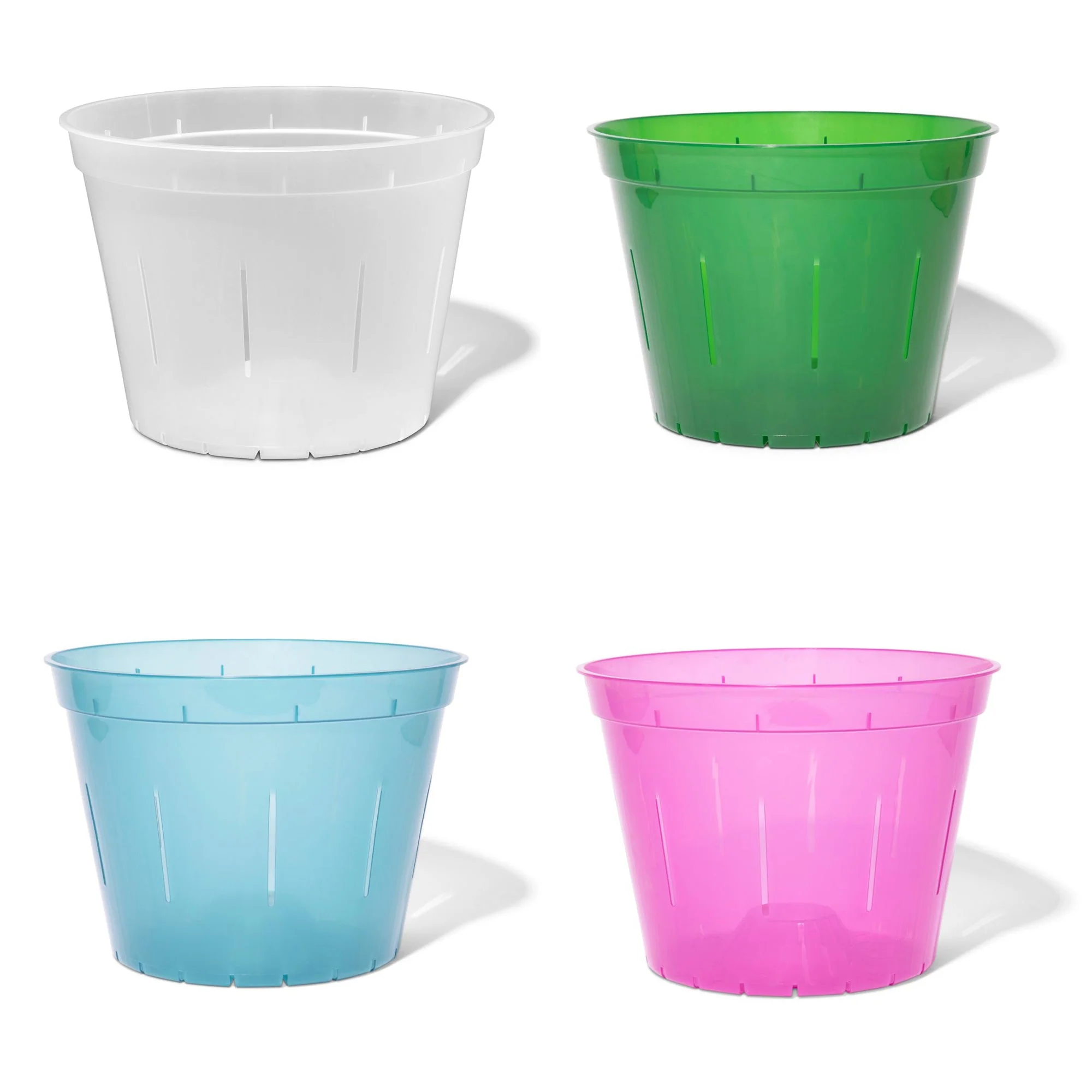 Spectrum 4 Pack of Slotted Orchid Pots – Color Cascade