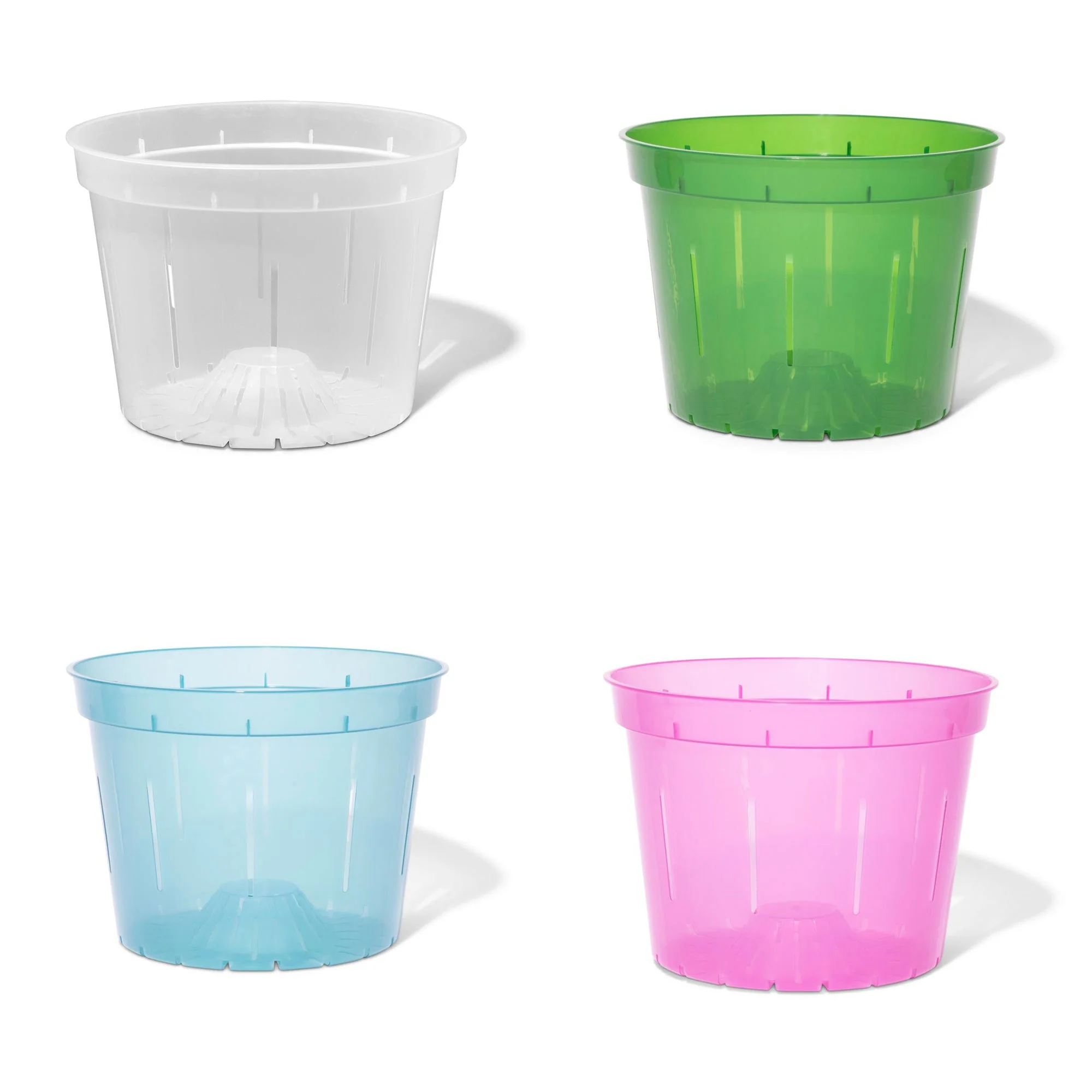 Spectrum 4 Pack of Slotted Orchid Pots - Color Cascade - Image 2