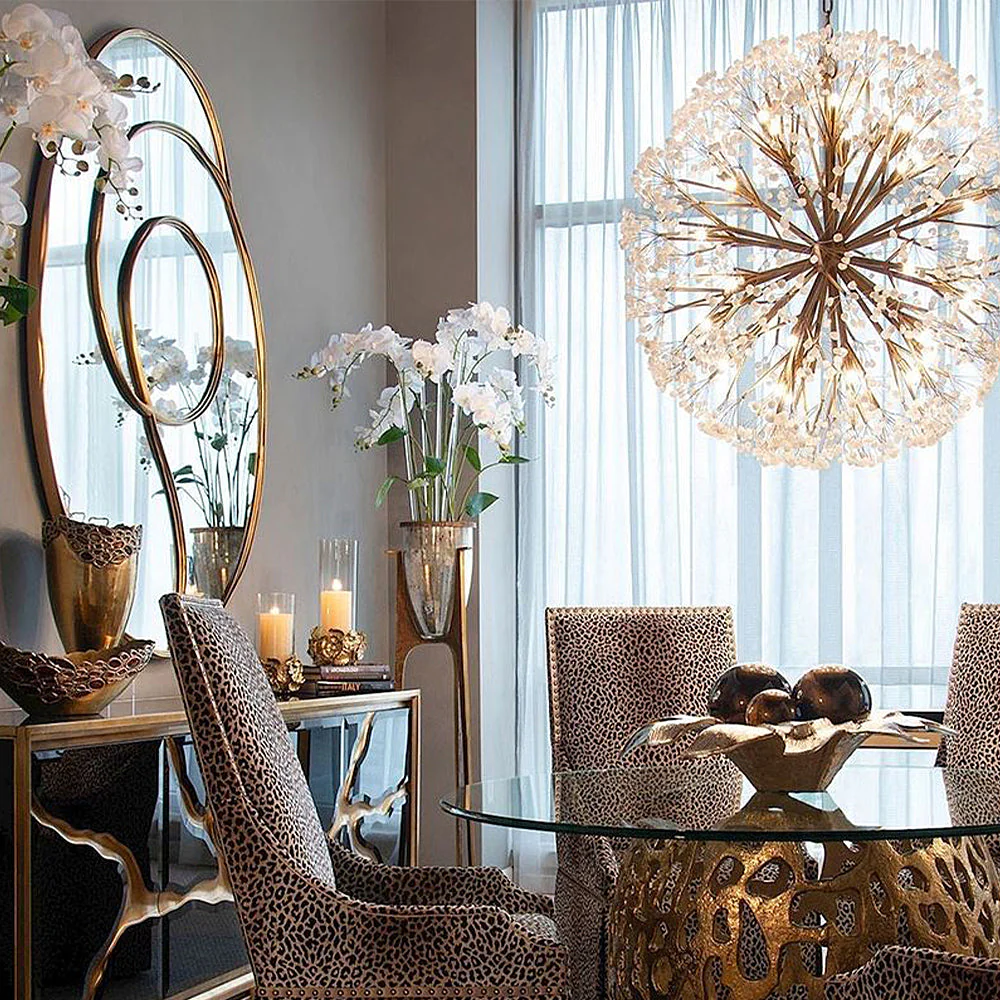 Spherical Thirty-Light Stone Quartz Chandelier - Image 2