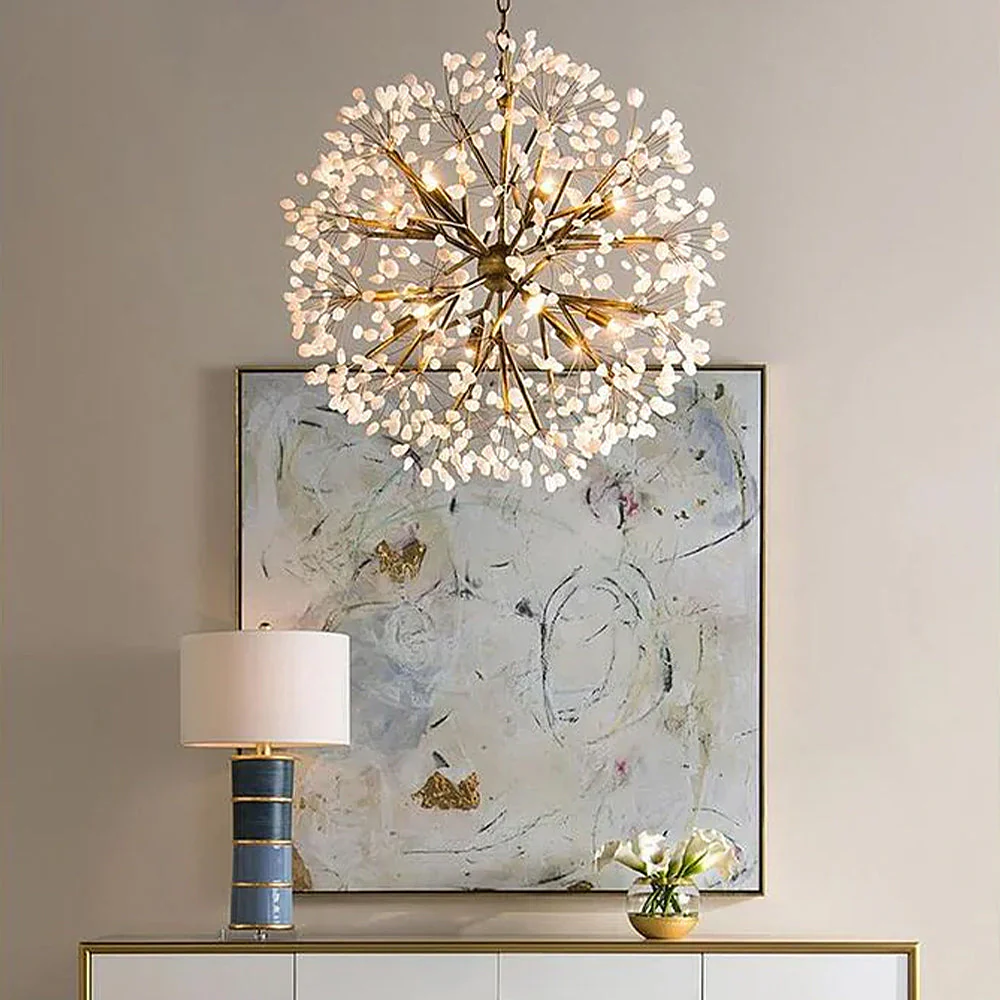 Spherical Twelve-Light Quartz Chandelier - Image 2
