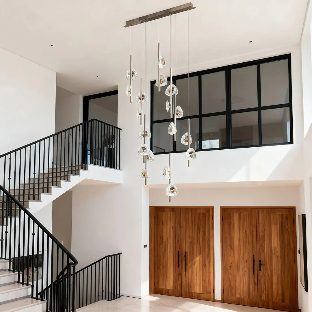 Staircase Crystal Chandelier Modern Aluminum Ceiling Light - Image 2