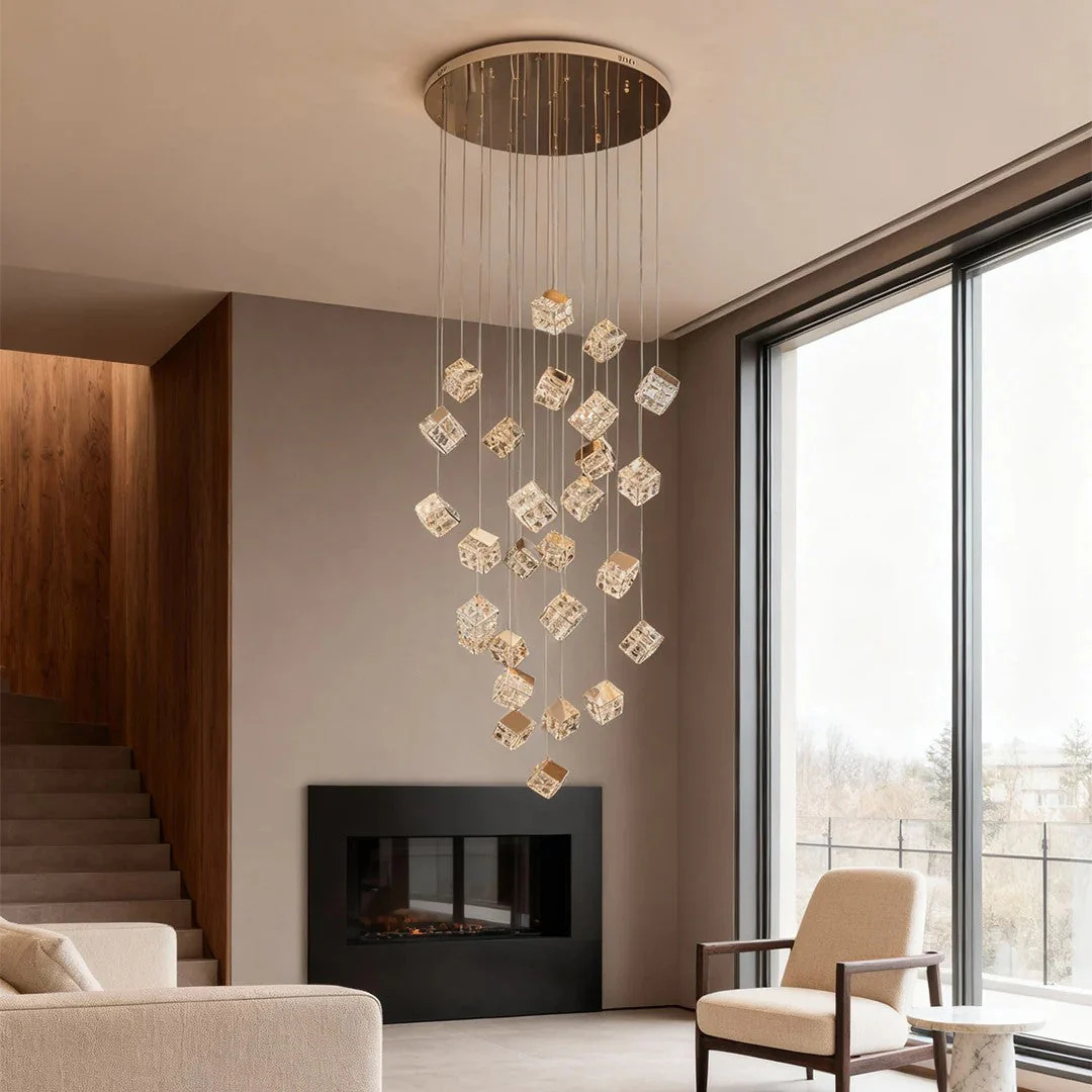 Stairs Chandelier Magic Cube Crystal Ceiling Light - Image 2