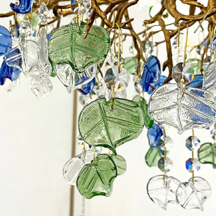 Stylish Colored Glaze Flower Crystal Chandelier - Image 3