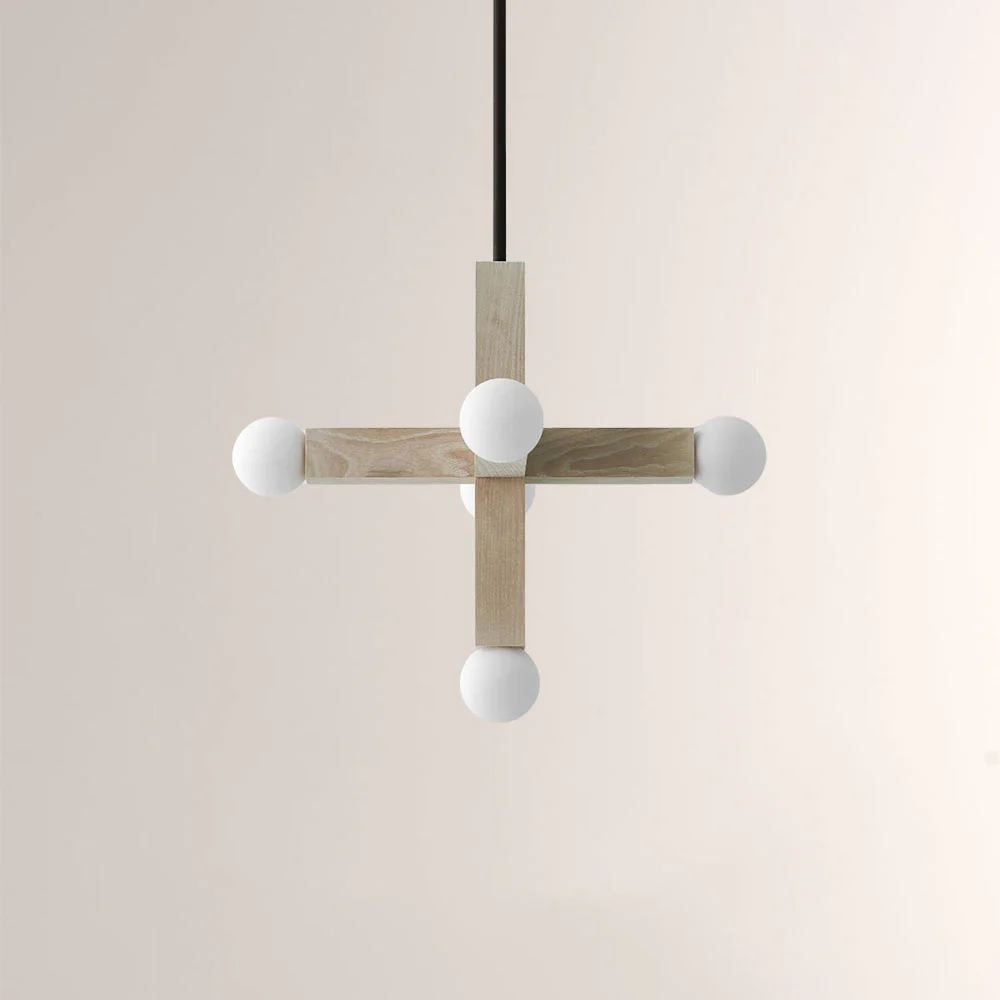 Unison Wood Cross Globe Chandelier - Image 1