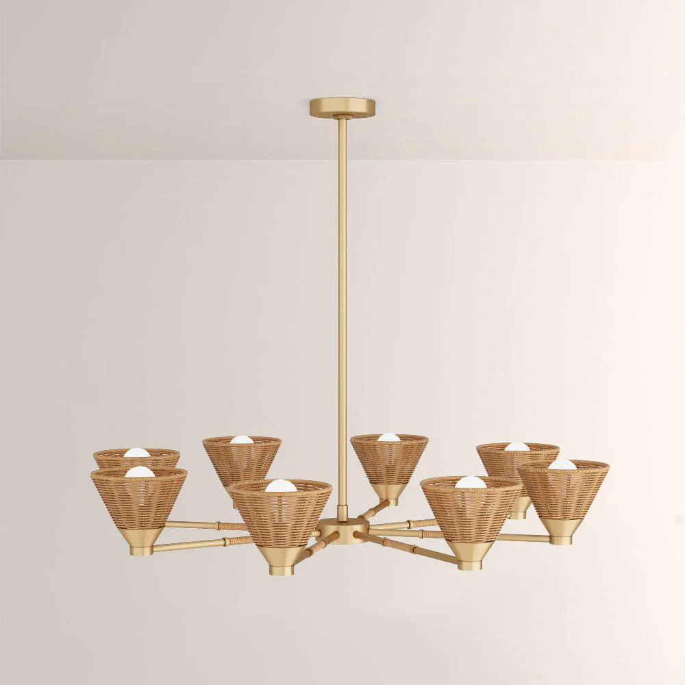 Veronica Round Rattan Chandelier - Image 1