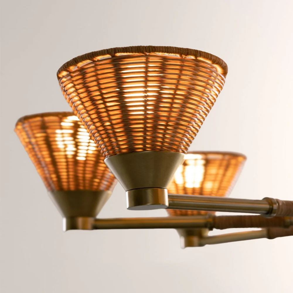 Veronica Round Rattan Chandelier - Image 2