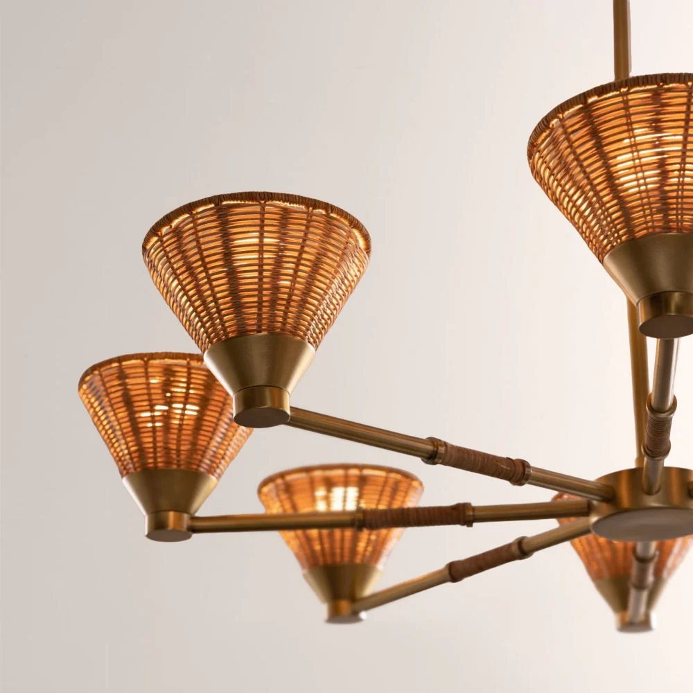 Veronica Round Rattan Chandelier - Image 3