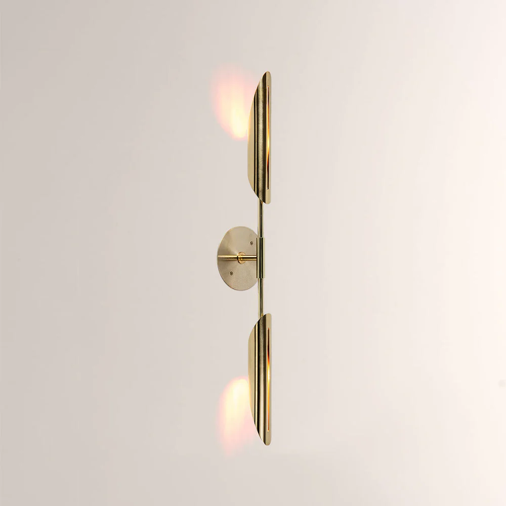 Voyant Dual-Sculpt Brass Wall Sconce - Image 1