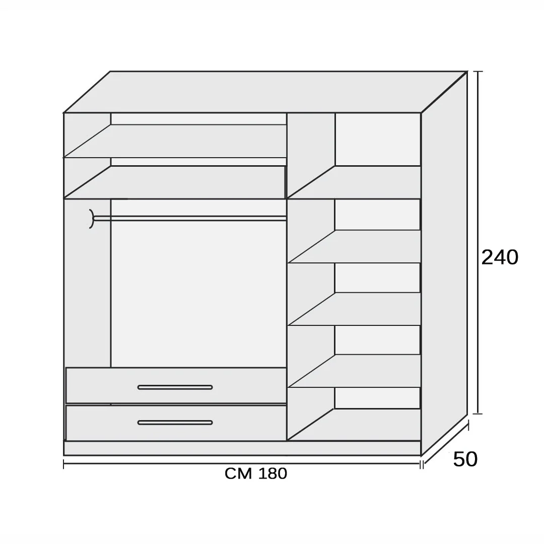 دولاب 240×180 سم -WS68 - Image 3