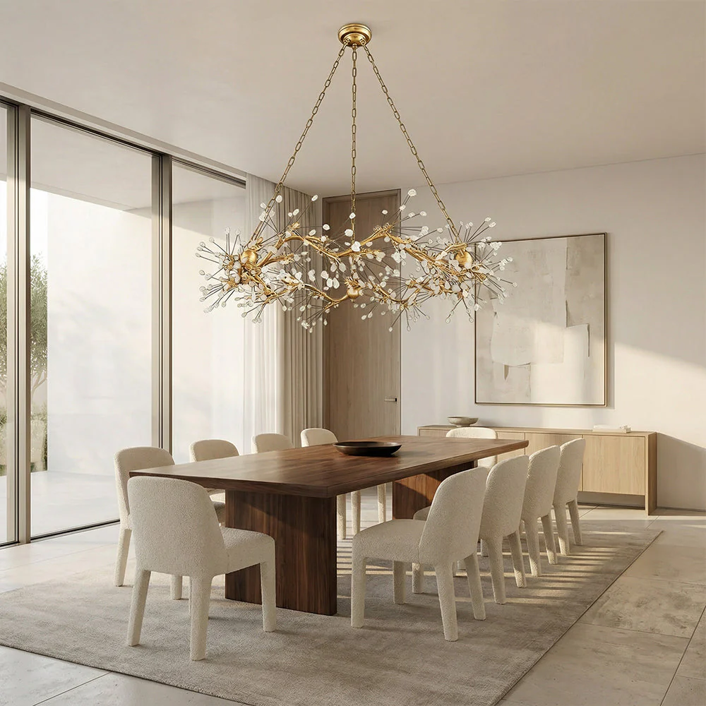 Waving Twelve-Light Quartz Chandelier - Image 2