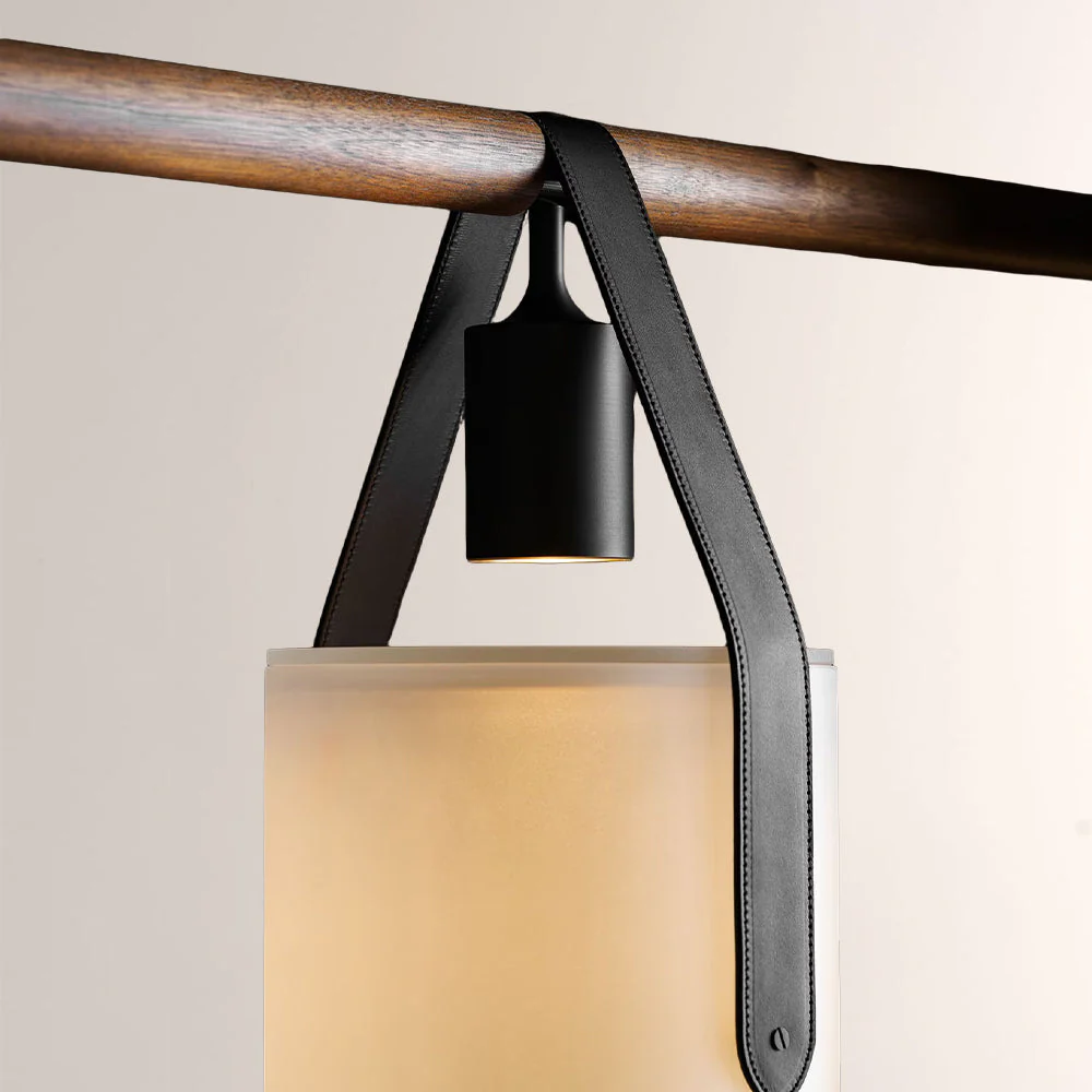 Welden Walnut Leather Linear Chandelier - Image 2