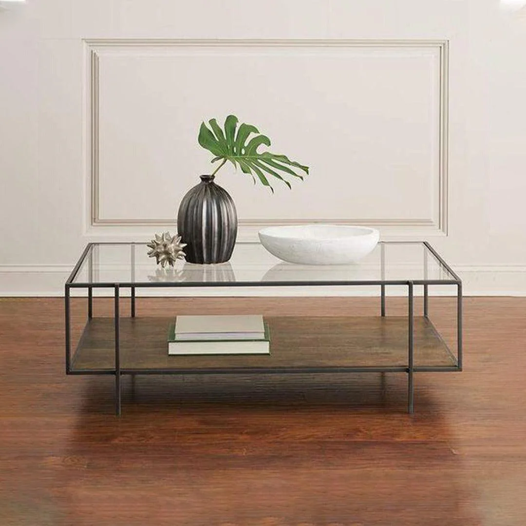 ترابيزة قهوة بسطح زجاجي 60×120سم- ATT17 - Image 1
