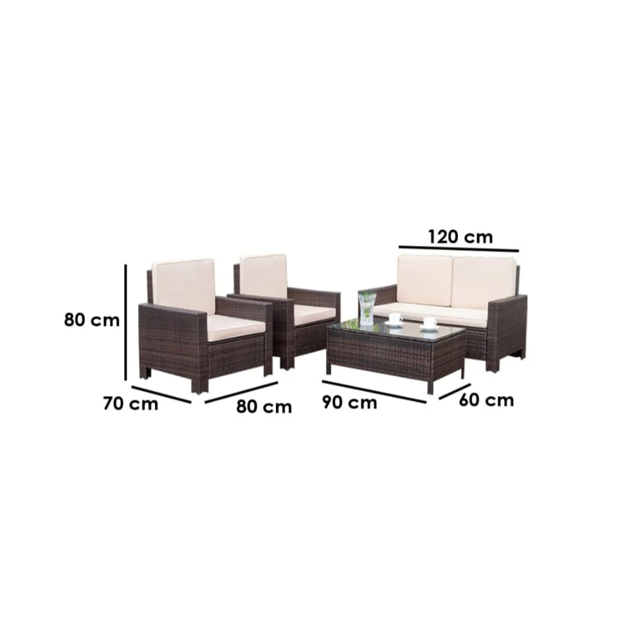 طقم خارجي ترابيزة وكنبة مع كرسيين-SHP186 - Image 2