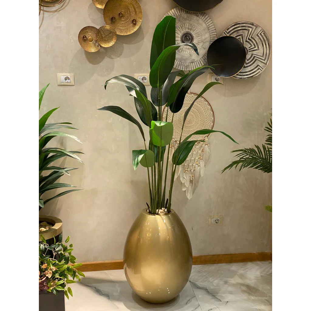 إناء زرع ذهبي مع شجرة عصفور الجنة - FL91 - Image 1