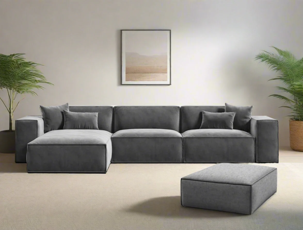 ركنة مع بوف 170×300سم - ألوان متعددة - FUD367 - Image 1