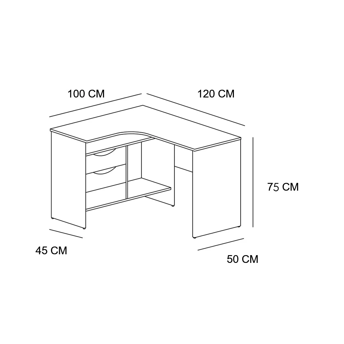 مكتب 120×100سم - MIRA55 - Image 2