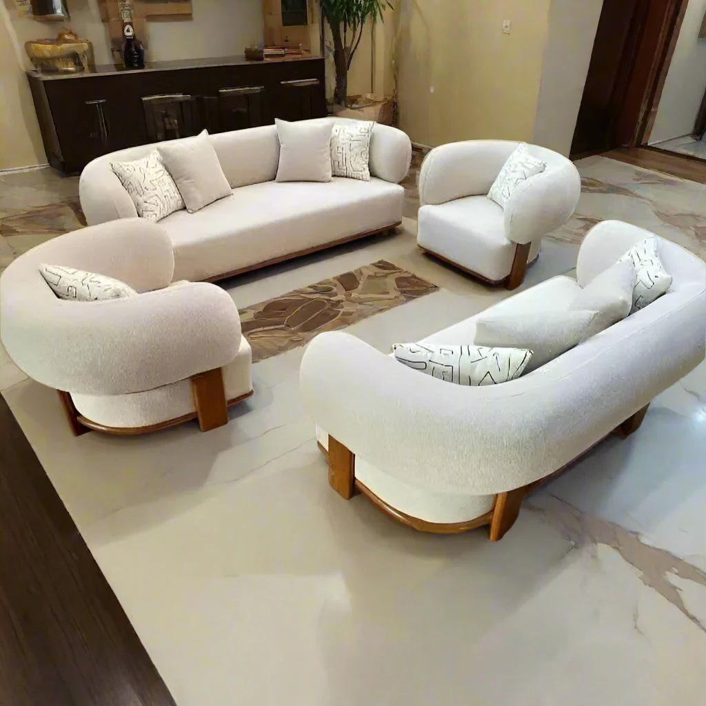 طقم أنتريه خشب زان 4 قطع - MAH36 - Image 1