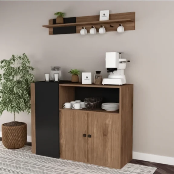 كوفي كورنر مع رف 120×40سم - ORN78 - Image 1