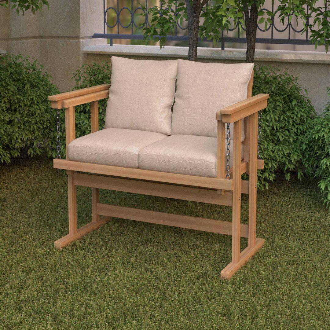 كنبة هزاز خشب زان طبيعي 74×125سم-MNR17 - Image 2