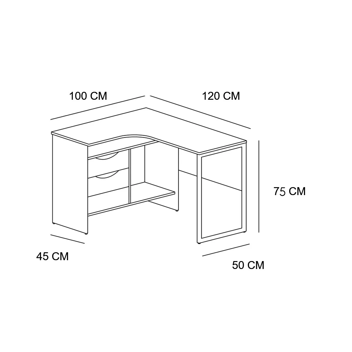مكتب 120×100سم - MIRA58 - Image 2
