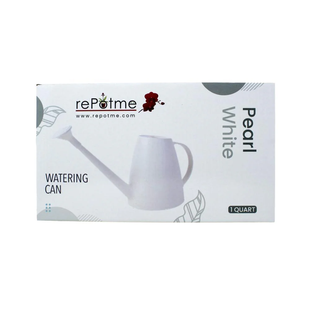 rePotme 1 Quart Plastic Watering Can with Rose - Pearl White - Image 3
