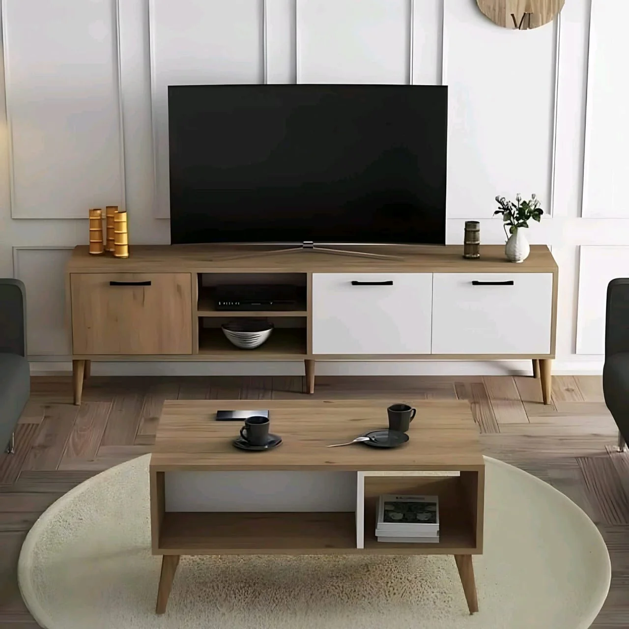 طقم ترابيزة تليفزيون مع ترابيزة قهوة - EFY132 - Image 1