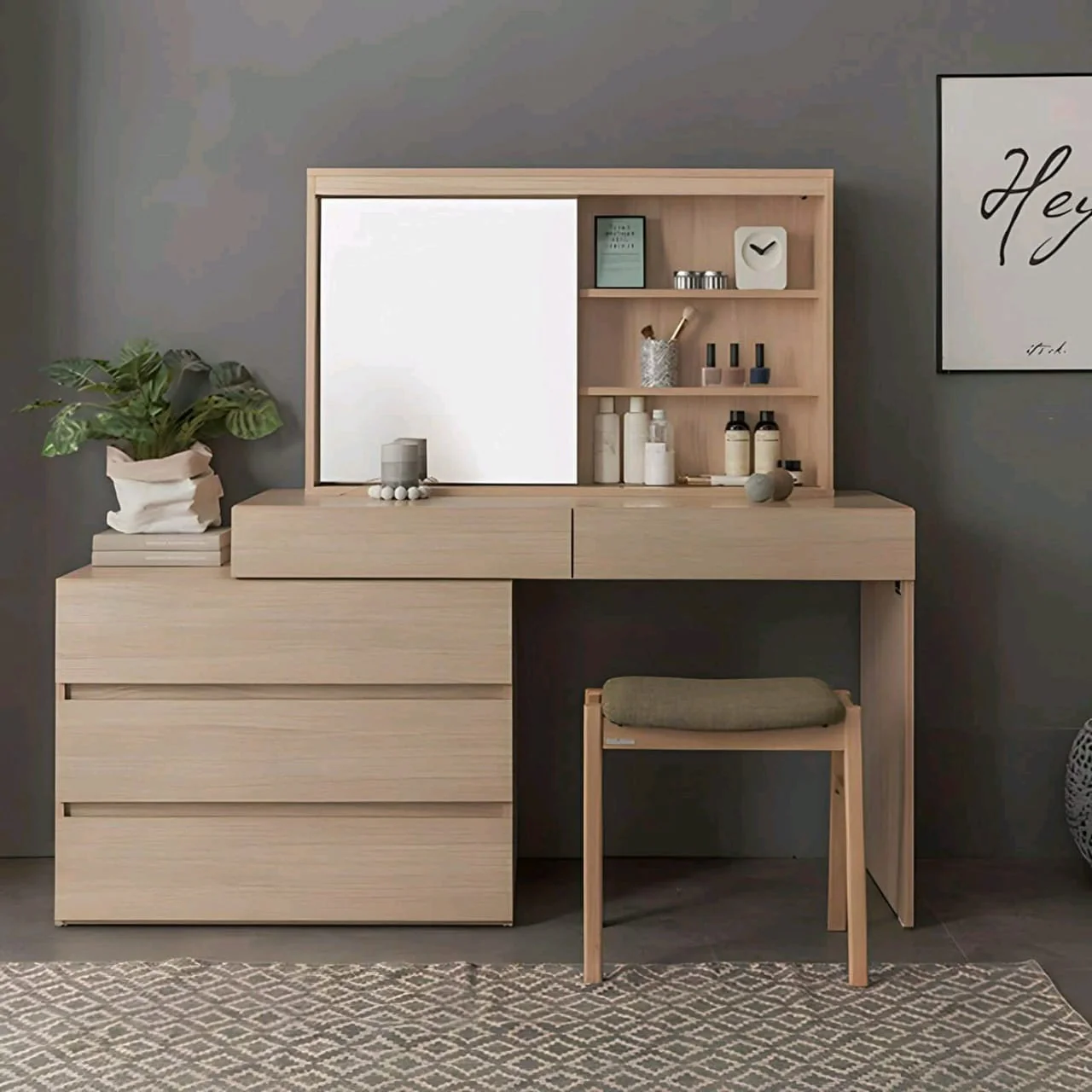 تسريحة مع مرآة 120×40سم - EFY186 - Image 1