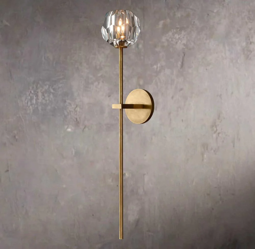 Crystal Sphere Clear Glass Grand Wall Sconce